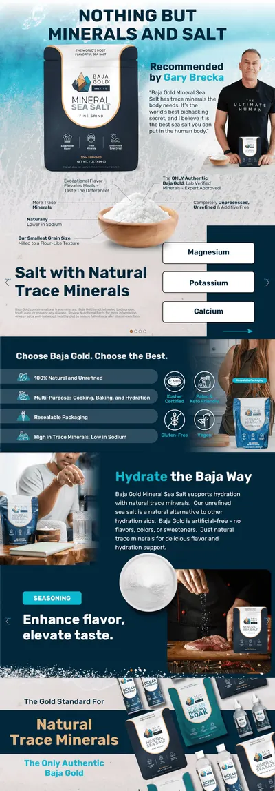 Premium A+ Content for Amazon.com : Baja Gold Mineral Sea Salt