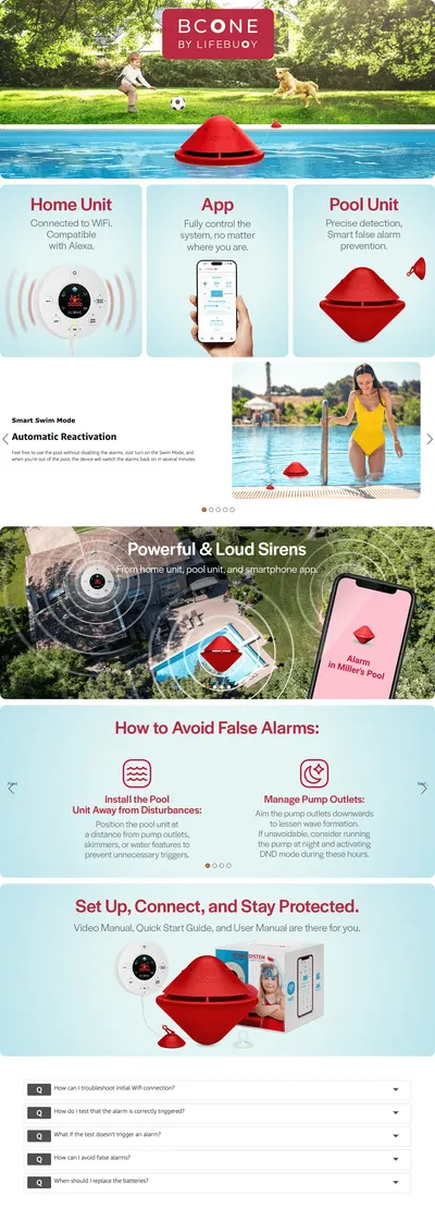Premium A+ Content for Amazon.com: BCONE® System Pool Alarm by Lifebuoy®
