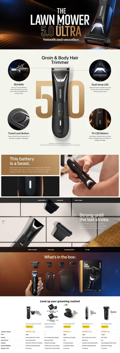 Premium A+ Content for Amazon.com: MANSCAPED® The Lawn Mower® 5.0 Ultra Groin & Body Hair Trimmer