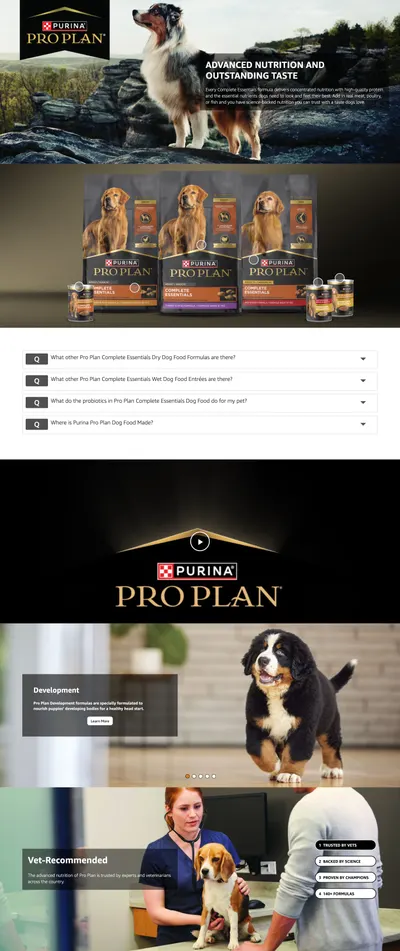 Premium A+ Content for Amazon.com : Purina Pro Plan Complete Essentials Shredded Blend Chicken and Rice Dog…