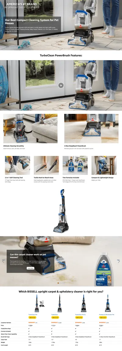 Premium A+ Content for Amazon.com: BISSELL TurboClean PET