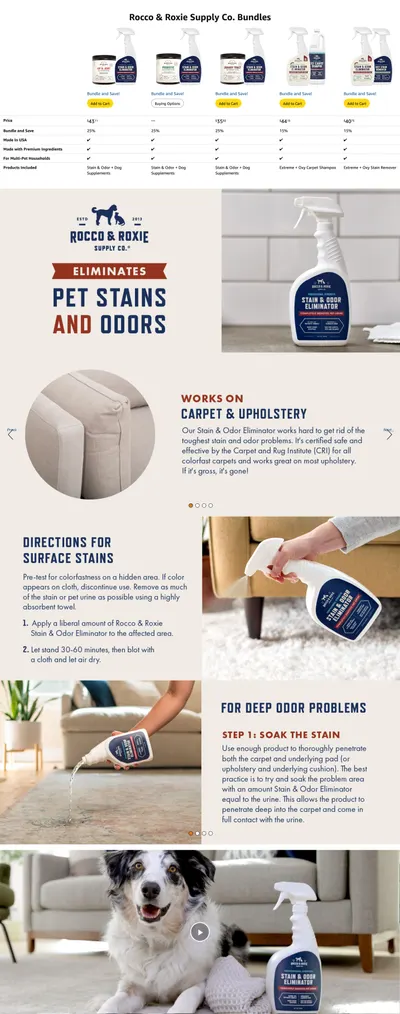 Premium A+ Content for Amazon.com: Rocco & Roxie Stain & Odor Eliminator for Strong Odor