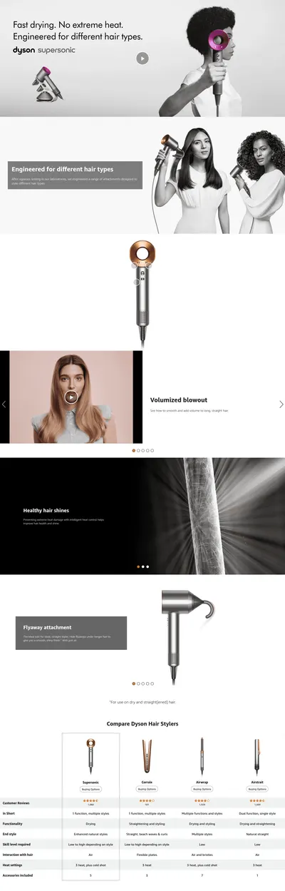 Premium A+ Content for Amazon.com: Dyson Supersonic™ Hair Dryer