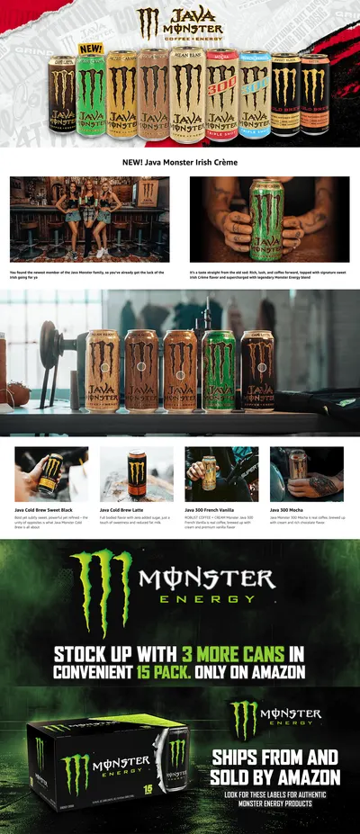 Premium A+ Content for Amazon.com: Monster Energy Java Monster Mean Bean