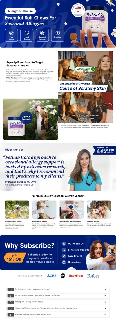 Premium A+ Content for Amazon.com: PetLab Co. Allergy & Immune Probiotics for Dogs