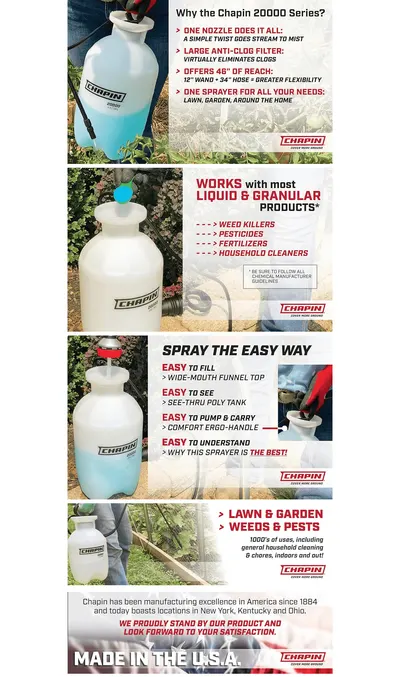 Premium A+ Content for Amazon.com : Chapin 20000 Made in USA 1 -Gallon Lawn and Garden Pump Pressured Sprayer