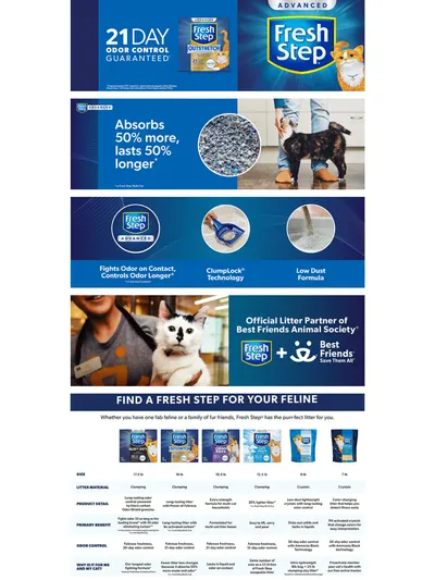 Premium A+ Content for Amazon.com : Fresh Step Outstretch Advanced Long Lasting Clumping Litter with Febreze…
