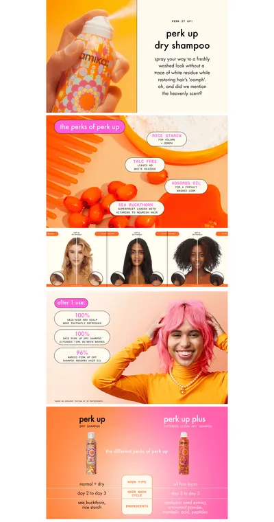 Premium A+ Content for Amazon.com: amika Perk Up Dry Shampoo