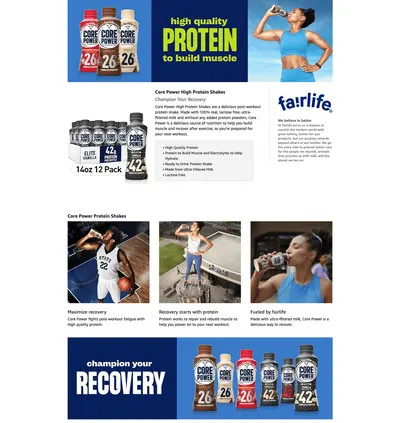 Premium A+ Content for Amazon.com : Core Power Elite High Protein Shake