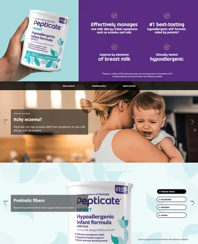 Premium A+ Content for Amazon.com: Pepticate Baby Formula