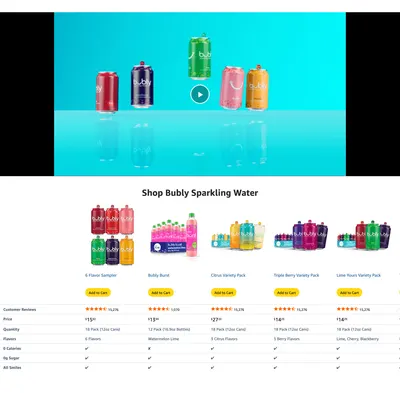 Premium A+ Content for Amazon.com: bubly Sparkling Water