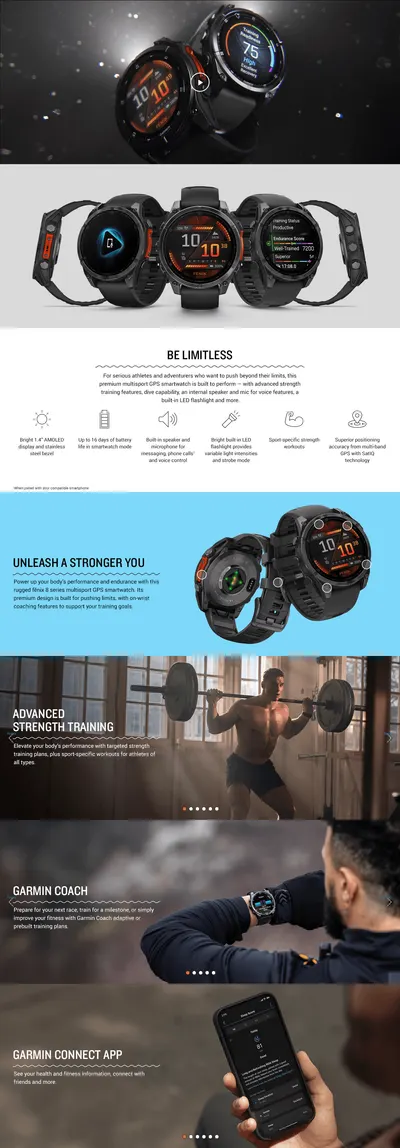 Premium A+ Content for Amazon.com: Garmin fēnix® 8