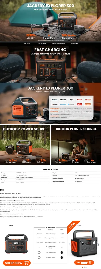 Premium A+ Content for Amazon.com : Jackery Portable Power Station Explorer 300
