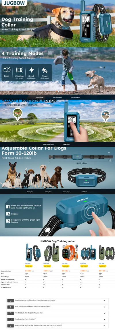 Premium A+ Content for Amazon.com: Jugbow Dog Shock Collar