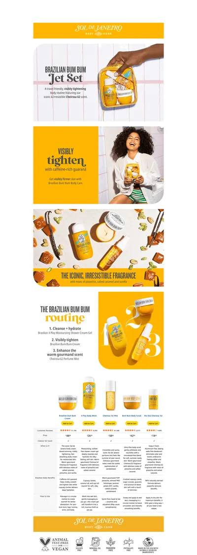 Premium A+ Content for Amazon.com: Sol de Janeiro Bum Bum Summer Jet Set : Beauty & Personal Care