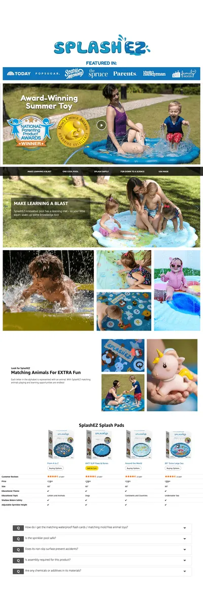 Premium A+ Content for Amazon.com: SplashEZ 3-in-1 Splash Pad