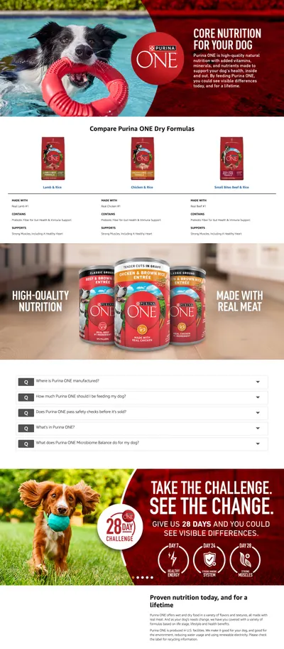 Premium A+ Content for Amazon.com: Purina ONE Dry Dog Food Lamb and Rice Formula
