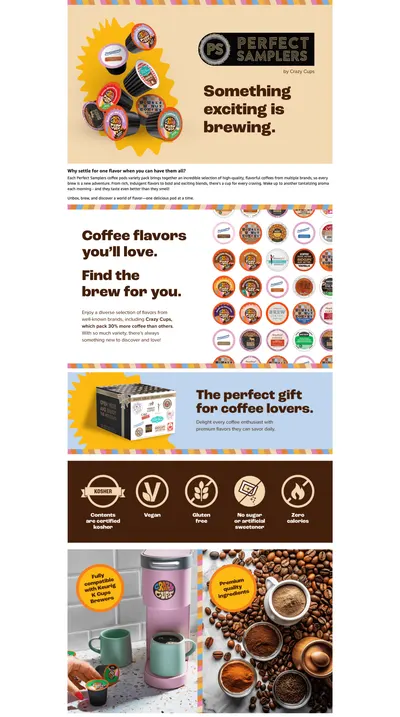 Premium A+ Content for Amazon.com: Flavored Coffee Pods Variety Pack for Keurig K Cups Brewers