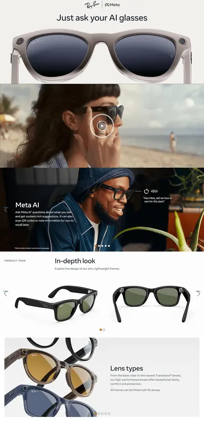 Premium A+ Content for Amazon.com: Meta Blank Square Sunglasses