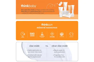 Premium A+ Content for Amazon.com: Thinkbaby SPF 50+ Baby Mineral Sunscreen
