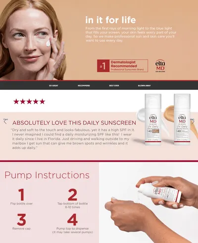 Premium A+ Content for Amazon.com: EltaMD UV Daily SPF 40 Face Sunscreen Moisturizer with Zinc Oxide