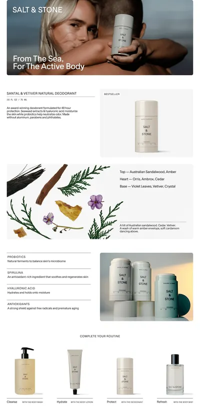 Premium A+ Content for Amazon.com : SALT & STONE Natural Deodorant