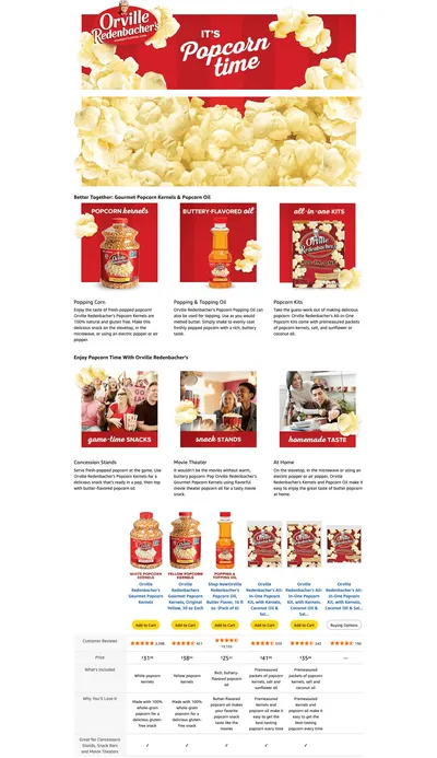 Premium A+ Content for Amazon.com: Orville Redenbacher's Gourmet Popcorn Kernels