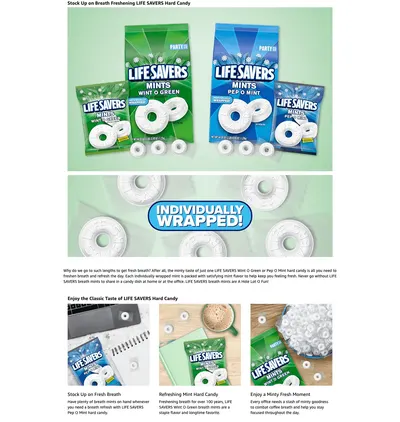 Premium A+ Content for Amazon.com: LIFE SAVERS Mints
