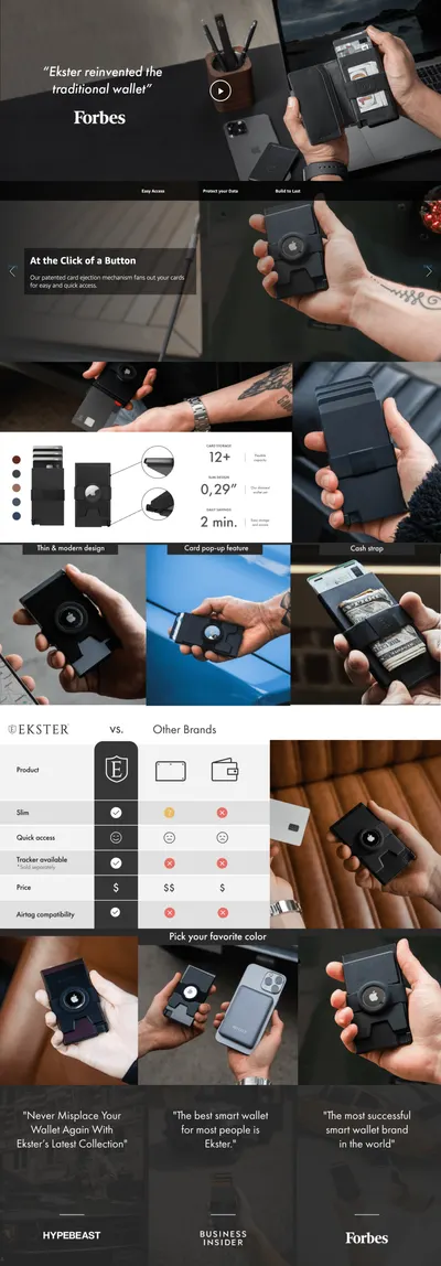 Premium A+ Content for Amazon.com: Ekster Aluminum AirTag Wallet