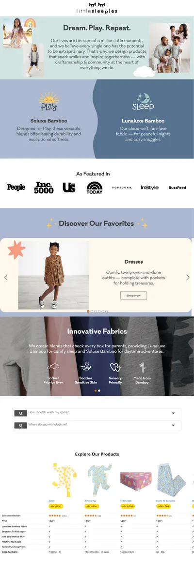 Premium A+ Content for Amazon.com: Little Sleepies Two-Piece Pajama Set for Boys & Girls