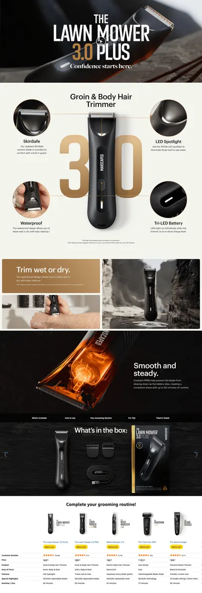 Premium A+ Content for Amazon.com: MANSCAPED® The Lawn Mower® 3.0 Plus Groin & Body Hair Trimmer