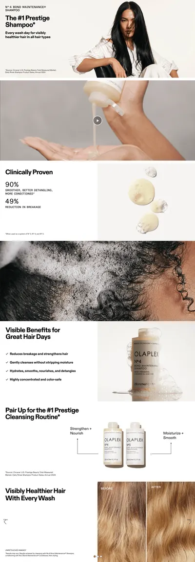 Premium A+ Content for Amazon.com: Olaplex No. 4 Bond Maintenance Shampoo