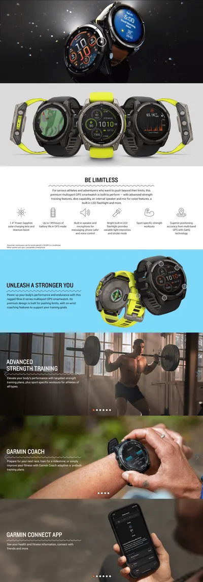 Premium A+ Content for Amazon.com: Garmin fēnix® 8