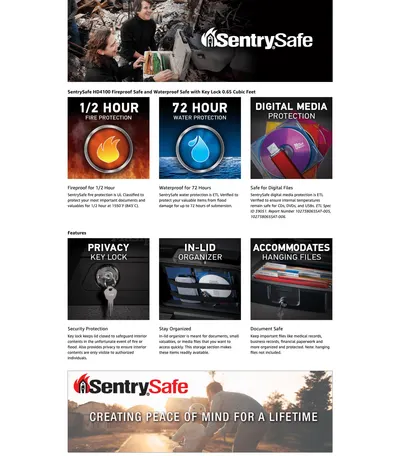 Premium A+ Content for SentrySafe Black Fireproof and Waterproof Safe