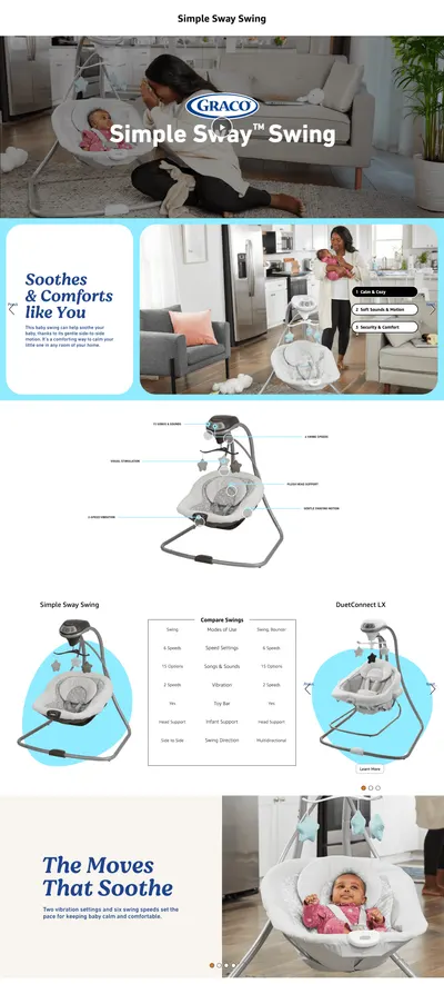 Premium A+ Content for Amazon.com : Graco Simple Sway Swing