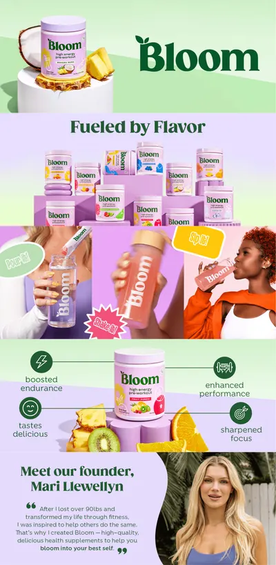 Premium A+ Content for Amazon.com: Bloom Nutrition High Energy Pre Workout with Beta Alanine