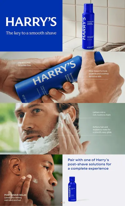 Premium A+ Content for Amazon.com: Harry's Foaming Shave Gel for Men with Aloe