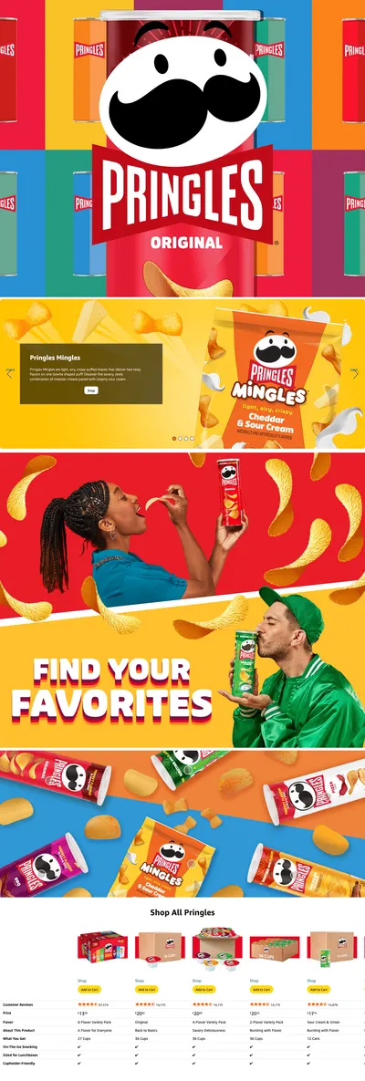 Premium A+ Content for Amazon.com: Pringles Potato Crisps Chips