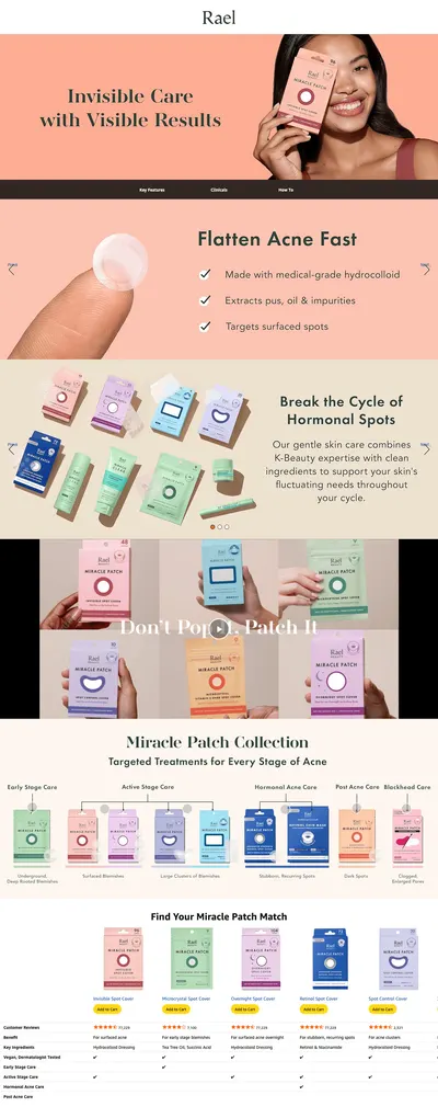 Premium A+ Content for Amazon.com: Rael Pimple Patches