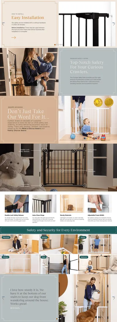 Premium A+ Content for Amazon.com: Cumbor 29.7-46" Baby Gate for Stairs