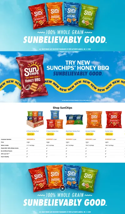 Premium A+ Content for Amazon.com: SunChips Multigrain Snacks