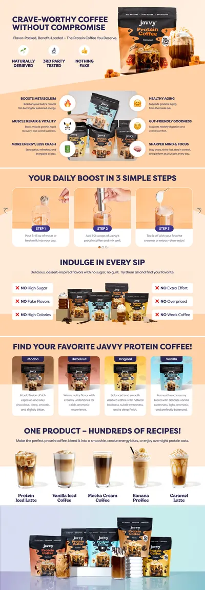 Premium A+ Content for Amazon.com : Caramel Protein Iced Coffee