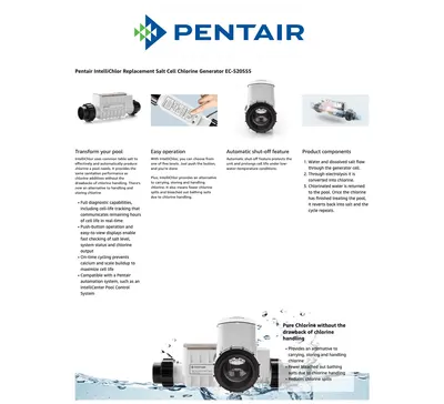 Premium A+ Content for Amazon.com : Pentair IC40 EC-520555 IntelliChlor Replacement Salt Cell Chlorine…