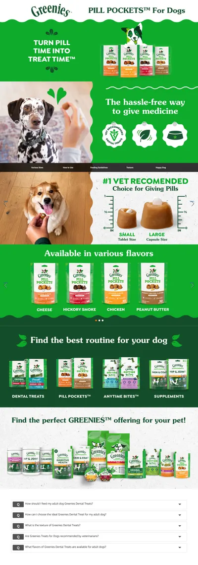 Premium A+ Content for Amazon.com: Greenies Pill Pockets for Dogs Large Size