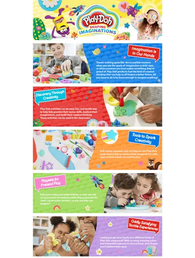 Premium A+ Content for Amazon.com: Play Doh Bulk Handout 42-Pack of 1-Ounce Modeling Compound Cans