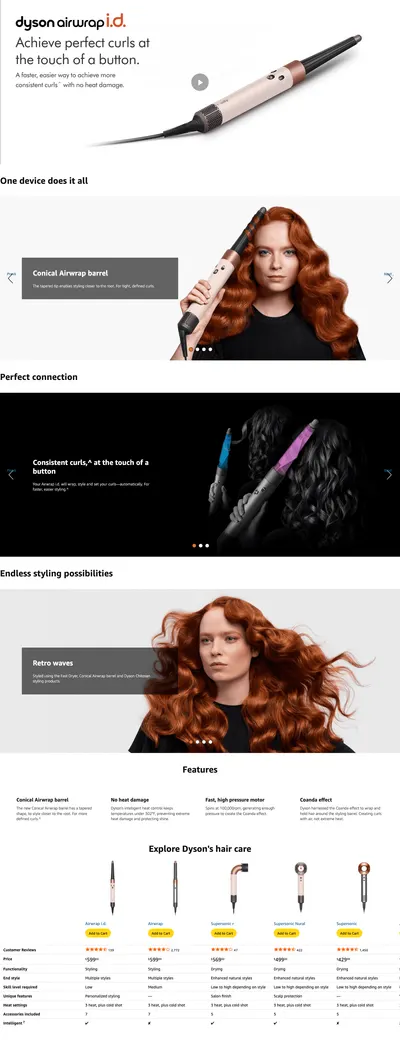 Premium A+ Content for Amazon.com: Dyson Airwrap i.d.™ Multi-Styler and Dryer Straight+Wavy in Ceramic Pink and…