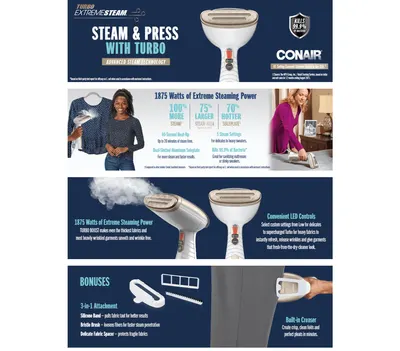 Premium A+ Content for Amazon.com: Conair Handheld Garment Steamer for Clothes