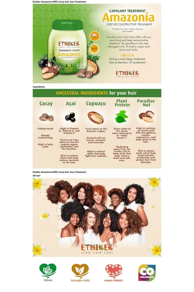 Premium A+ Content for Amazon.com: Etniker Amazonia 4-in-1 Curly Hair Treatment