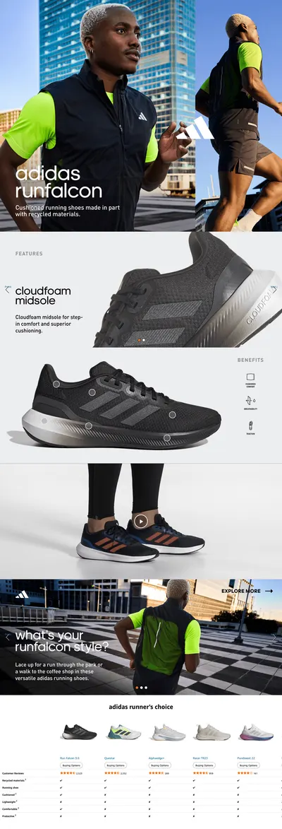 Premium A+ Content for adidas Men's Runfalcon 5 Running Shoes