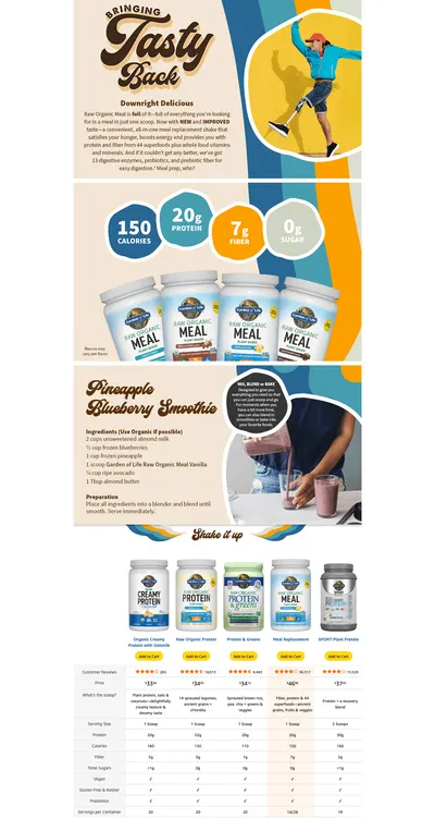 Premium A+ Content for Amazon.com: Garden of Life Meal Replacement Shakes